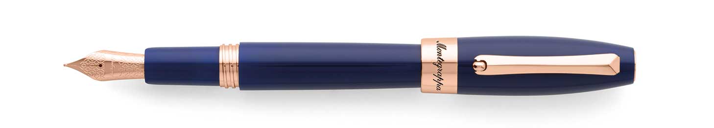 Fortuna Blue - Montegrappa Fortuna Blue Rose Gold Trim Fountain Pen
